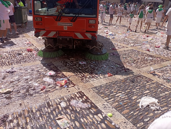 Recogidas más de 187 toneladas de residuos en  los tres primeros días de las fiestas de San Lorenzo